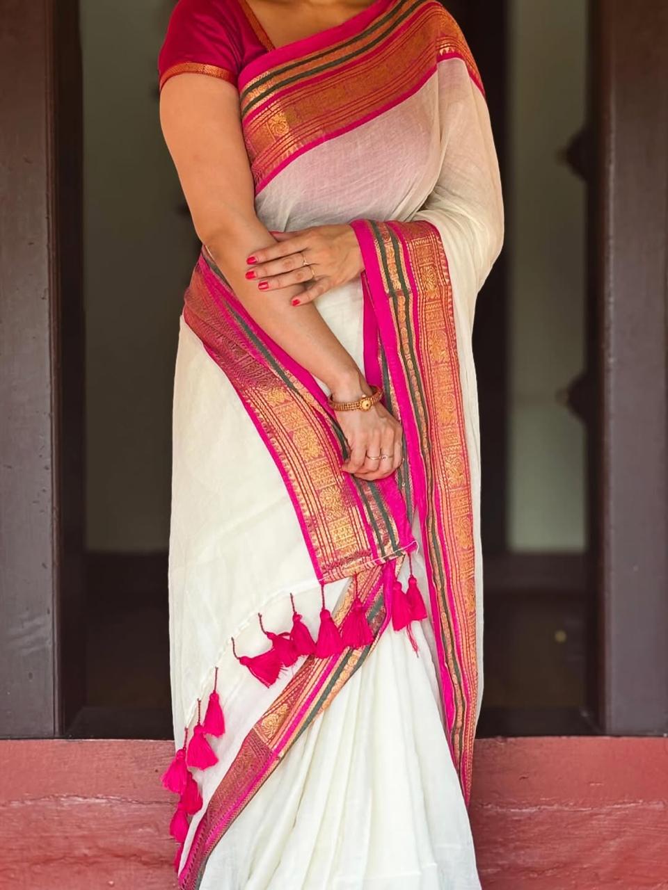 Pure mall cotton saree - Image 2